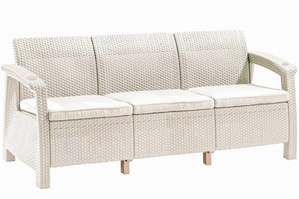 Трёхместный диван  Yalta Sofa 3 Seat белый купить в Алапаевске