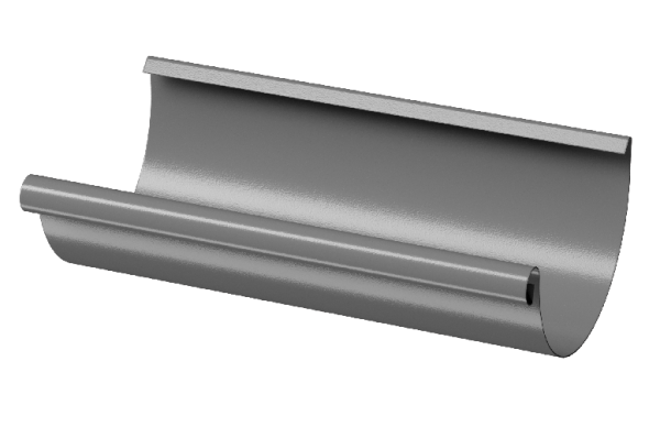 Желоб полукруглый D125 3 м Döcke STAL PREMIUM Графит, (RAL 7024) купить в Алапаевске