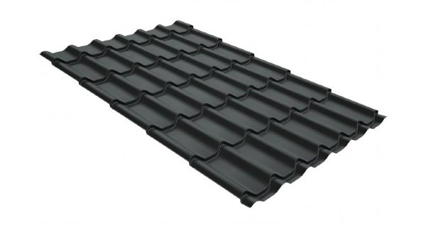 Металлочерепица классик GL 0,5 GreenCoat Pural Matt RR 23 темно-серый (RAL 7024 мокрый асфальт) купить в Алапаевске