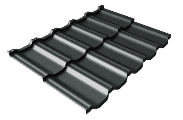 Металлочерепица модульная Квинта Uno Grand Line c 3D резом 0,5 GreenСoat Pural Matt RR2Н3 (RAL 7016 антрацитово-серый) купить в Алапаевске