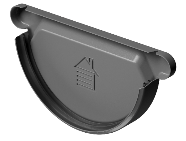 Заглушка желоба D125 Döcke STAL PREMIUM Графит, (RAL 7024) купить в Алапаевске