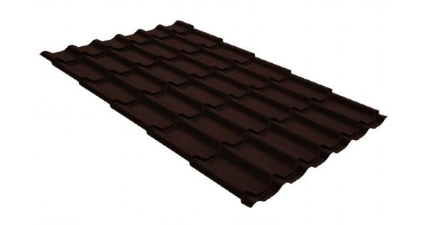 Металлочерепица классик GL 0,5 GreenCoat Pural RR 887 шоколадно-коричневый (RAL 8017 шоколад) купить в Алапаевске