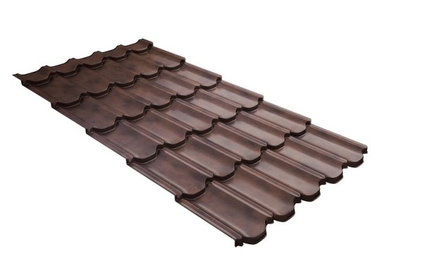 Металлочерепица квинта плюс с  3D резом 0,45 Safari Twincolor Brown купить в Алапаевске