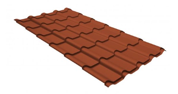 Металлочерепица камея GL 0,5 GreenCoat Pural RR 750 кирпично-красный (RAL 8004 терракота) купить в Алапаевске