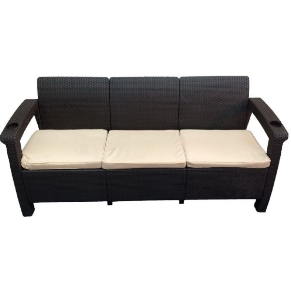 Трёхместный диван  Yalta Sofa 3 Seat венге купить в Алапаевске