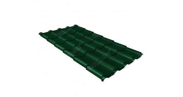 Металлочерепица камея 0,5 Satin RAL 6005 зеленый мох купить в Алапаевске