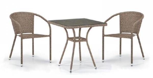 Комплект плетеной мебели AFINA из иск. ротанга T282BNT/Y137C-W56 Light Brown 2Pcs купить в Алапаевске