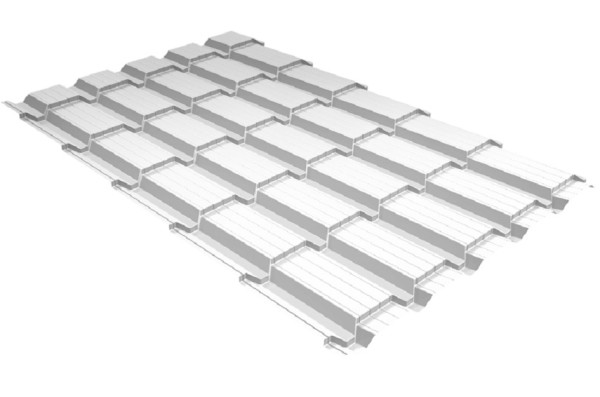 Металлочерепица GL квадро профи 0,5 Satin RAL 9003 сигнальный белый купить в Алапаевске