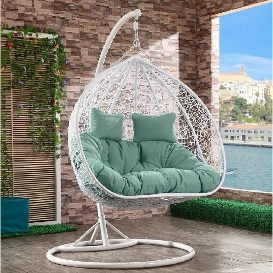 Кресло Подвесное из искусственного ротанга AFM-109A White/Green купить в Алапаевске