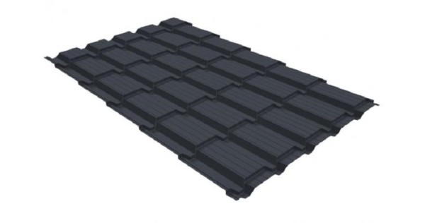 Металлочерепица GL квадро профи 0,5 GreenCoat Pural RR 23 темно-серый (RAL 7024) мокрый асфальт купить в Алапаевске