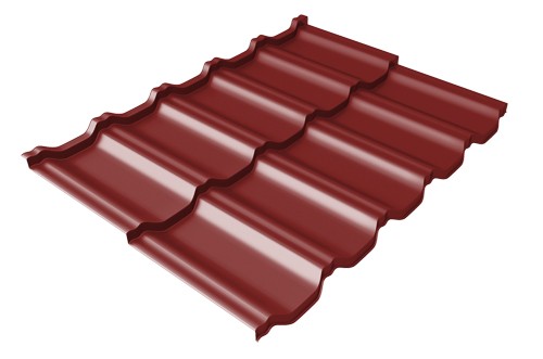Металлочерепица модульная Квинта Uno Grand Line c 3D резом 0,5 Satin RAL 3011 коричнево-красный купить в Алапаевске