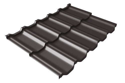 Металлочерепица модульная Квинта Uno Grand Line c 3D резом 0,5 Satin RR 32 темно-коричневый купить в Алапаевске