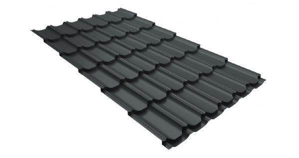 Металлочерепица квинта плюс 0,5 GreenCoat Pural Matt RR 23 темно-серый (RAL 7024 мокрый асфальт) купить в Алапаевске