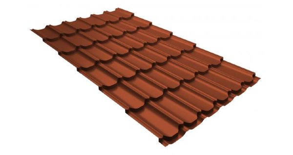 Металлочерепица квинта плюс 0,5 GreenCoat Pural RR 750 кирпично-красный (RAL 8004 терракота) купить в Алапаевске
